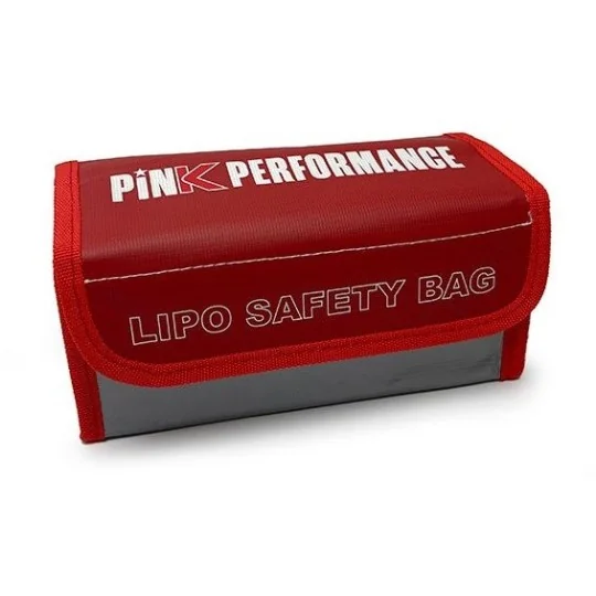 PP0-LB001L-Block Fire Resistant LiPo Protection Bag - L (200x90x90mm) Pink Performance