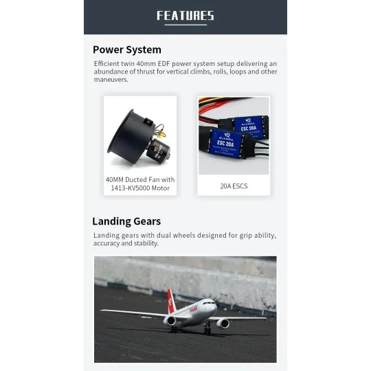 XF118PR-Twinliner Jet EDF Bi-Turbine 40mm env. 1010mm PNP XFly - XF118PR