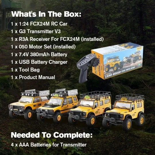 FMS12482RTRYL-FCX24M Land Rover Defender 110 Camel Trophy 1/24 RTR FMS