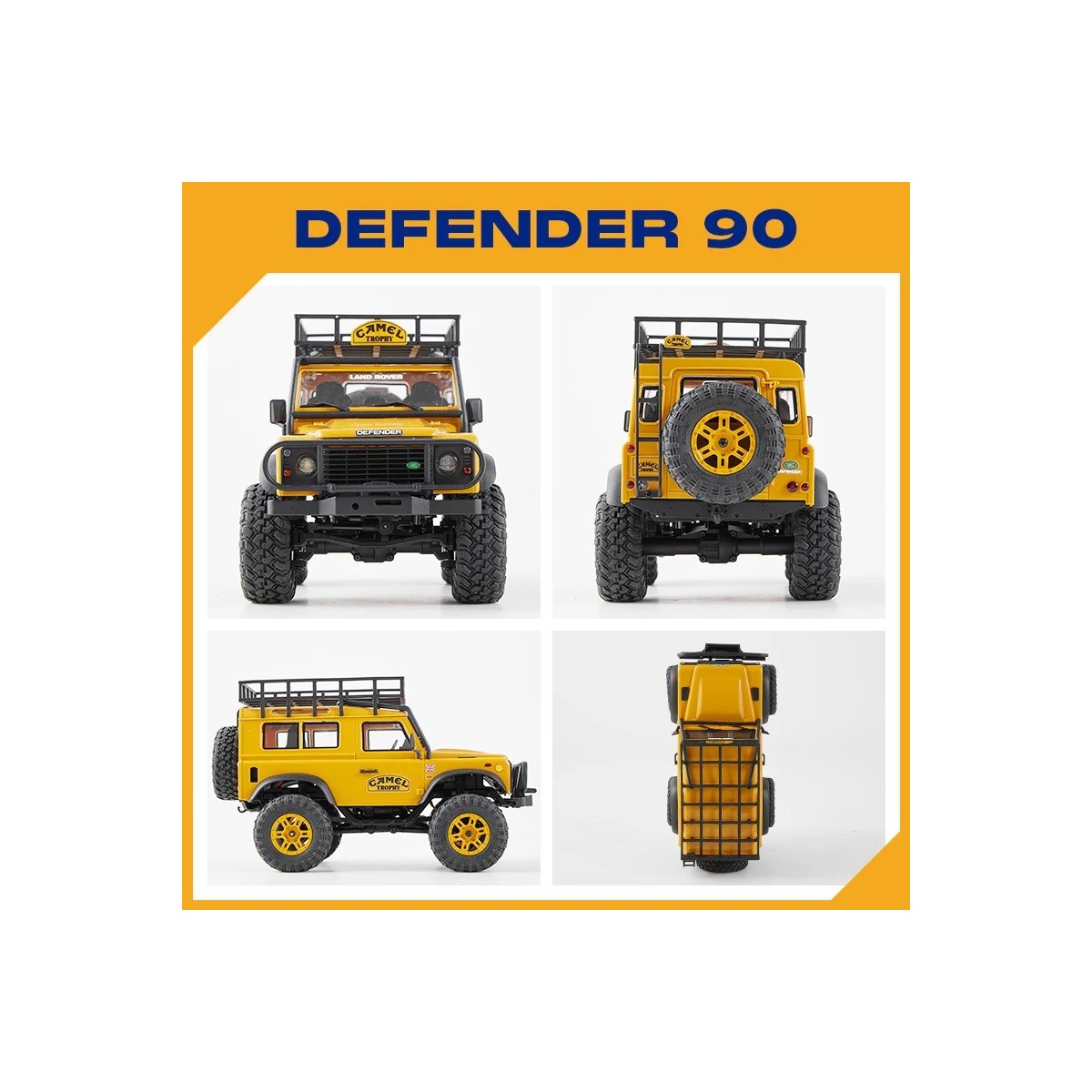 FCX24M Land Rover Defender 90 Camel Trophy 1/24 RTR FMS FMS Model FMS12491RTRYL - 2