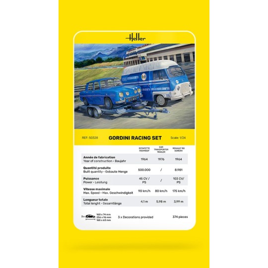 HEL-50328-Coffret Gordini Racing 1/24 Heller