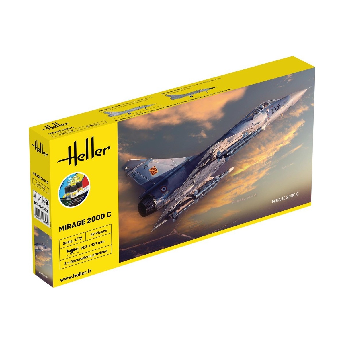 Mirage 2000 C 1/72 Heller + glue and paints Heller HEL-56303 - 1