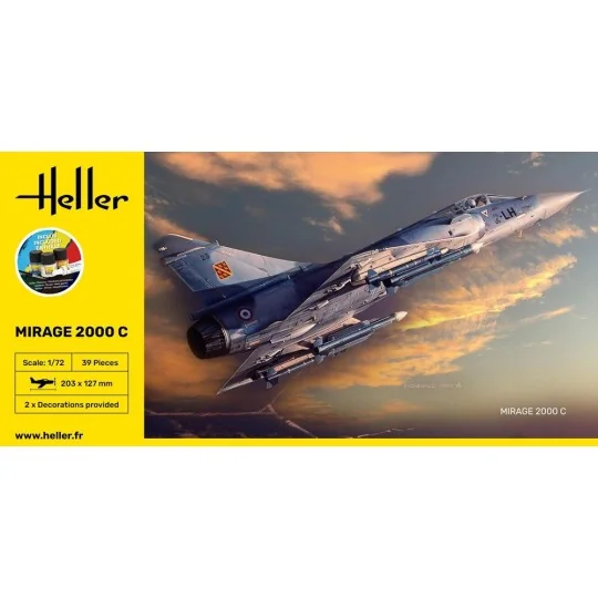 HEL-56303-Mirage 2000 C 1/72 Heller + colle et peintures - HEL-56303