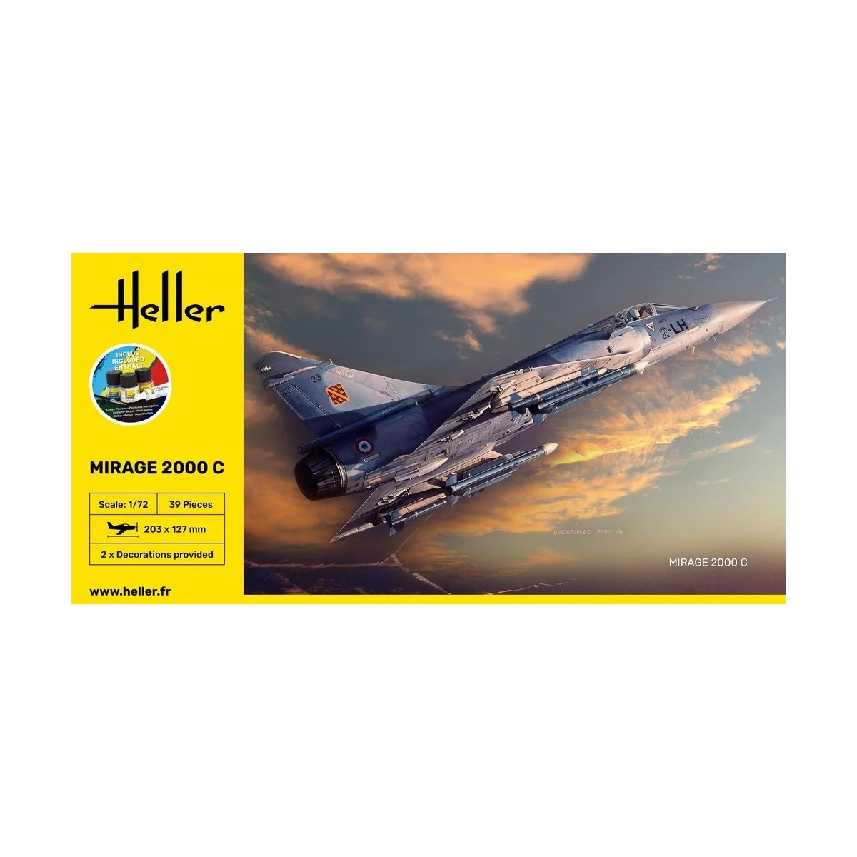 Mirage 2000 C 1/72 Heller + glue and paints Heller HEL-56303 - 2