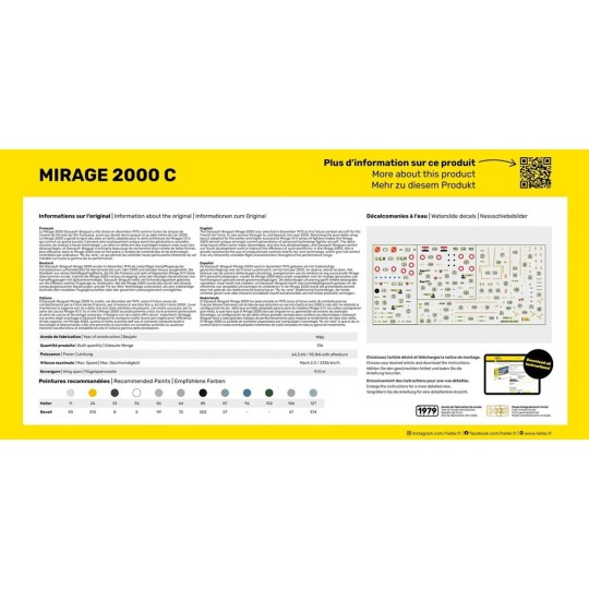 HEL-56303-Mirage 2000 C 1/72 Heller + colle et peintures