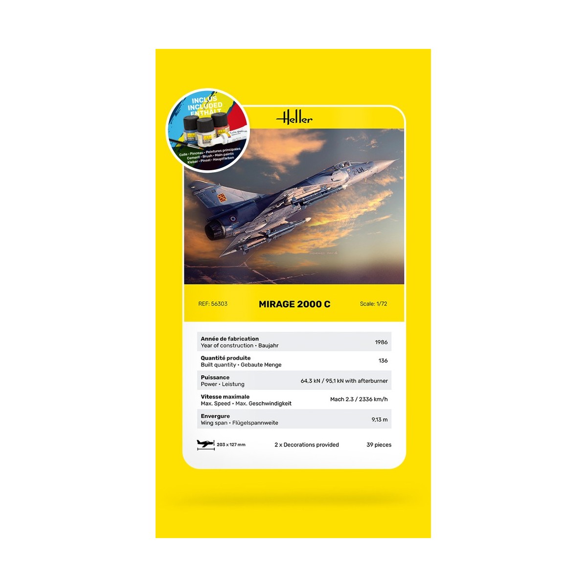 Mirage 2000 C 1/72 Heller + colle et peintures Heller HEL-56303 - 5