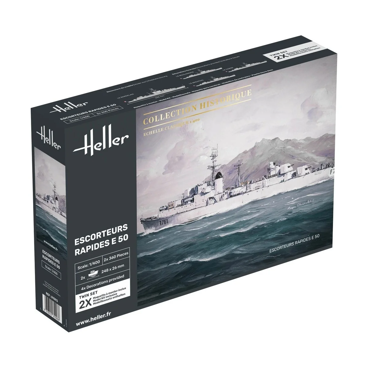 Boats Set of 2 Fast Escorts E 50 Historical Collection 1/400 Heller Heller HEL-81093 - 1 Boats Set of 2 Fast Escorts E 50 Historical Collection 1/400 Heller Heller HEL-81093 - 1