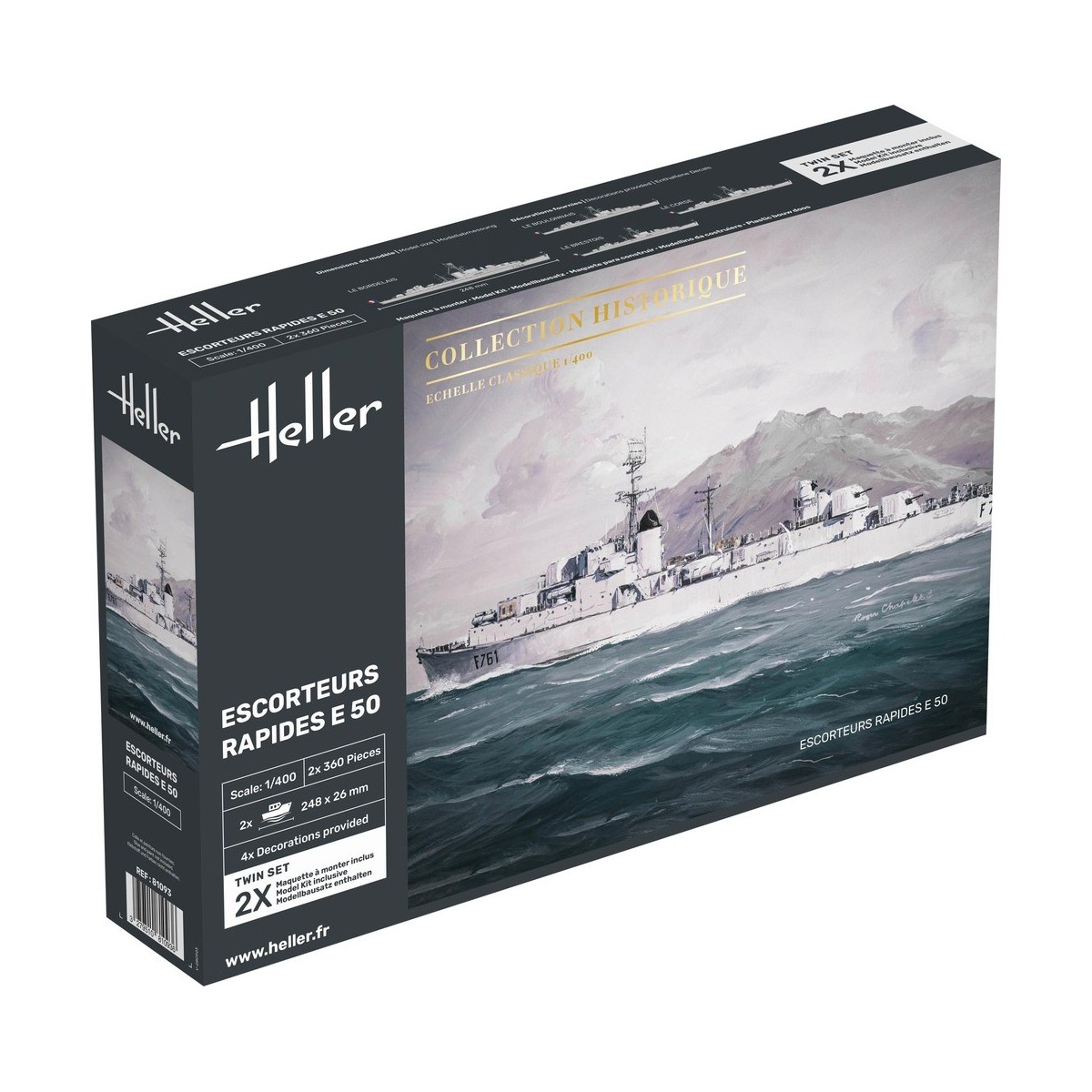 Bateaux Set de 2 Escorteurs Rapides E 50 Collection Historique 1/400 Heller Heller HEL-81093 - 1