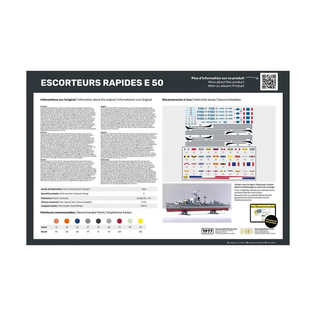 Bateaux Set de 2 Escorteurs Rapides E 50 Collection Historique 1/400 Heller Heller HEL-81093 - 4