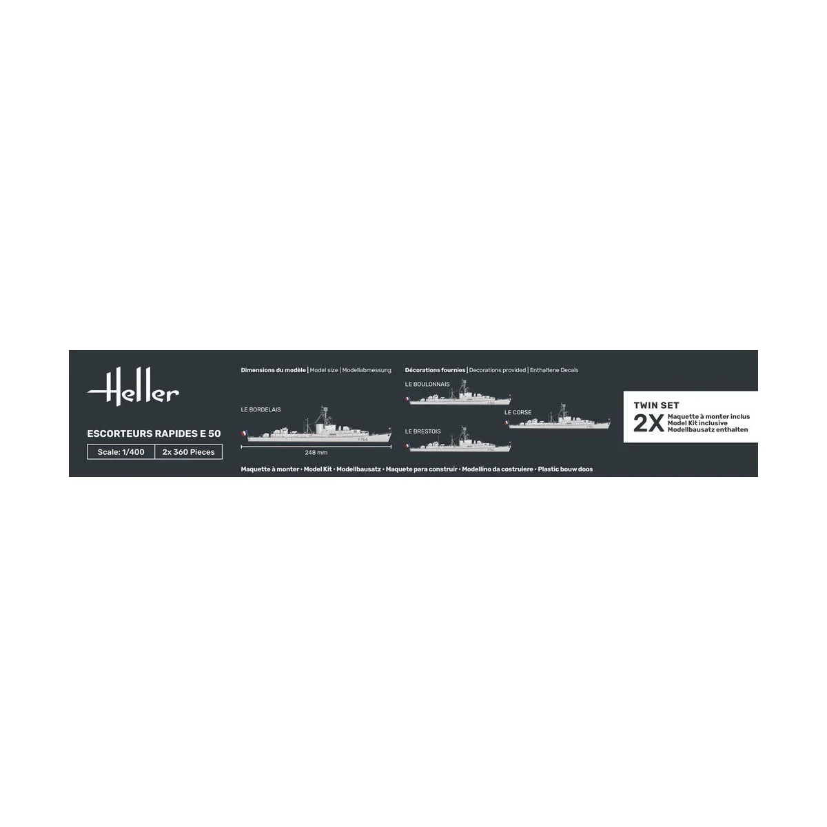 Boats Set of 2 Fast Escorts E 50 Historical Collection 1/400 Heller Heller HEL-81093 - 5