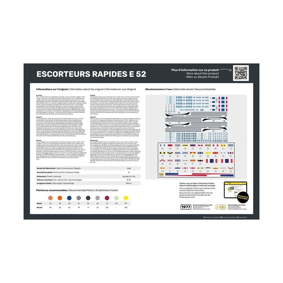 Boats Set of 2 Fast Escorts E 52 Collection Historique 1/400 Heller + glue and paints Heller HEL-57094 - 3