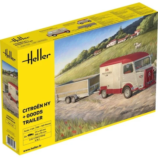 HEL-50331-Citroën HY + remorque 1/24 Heller