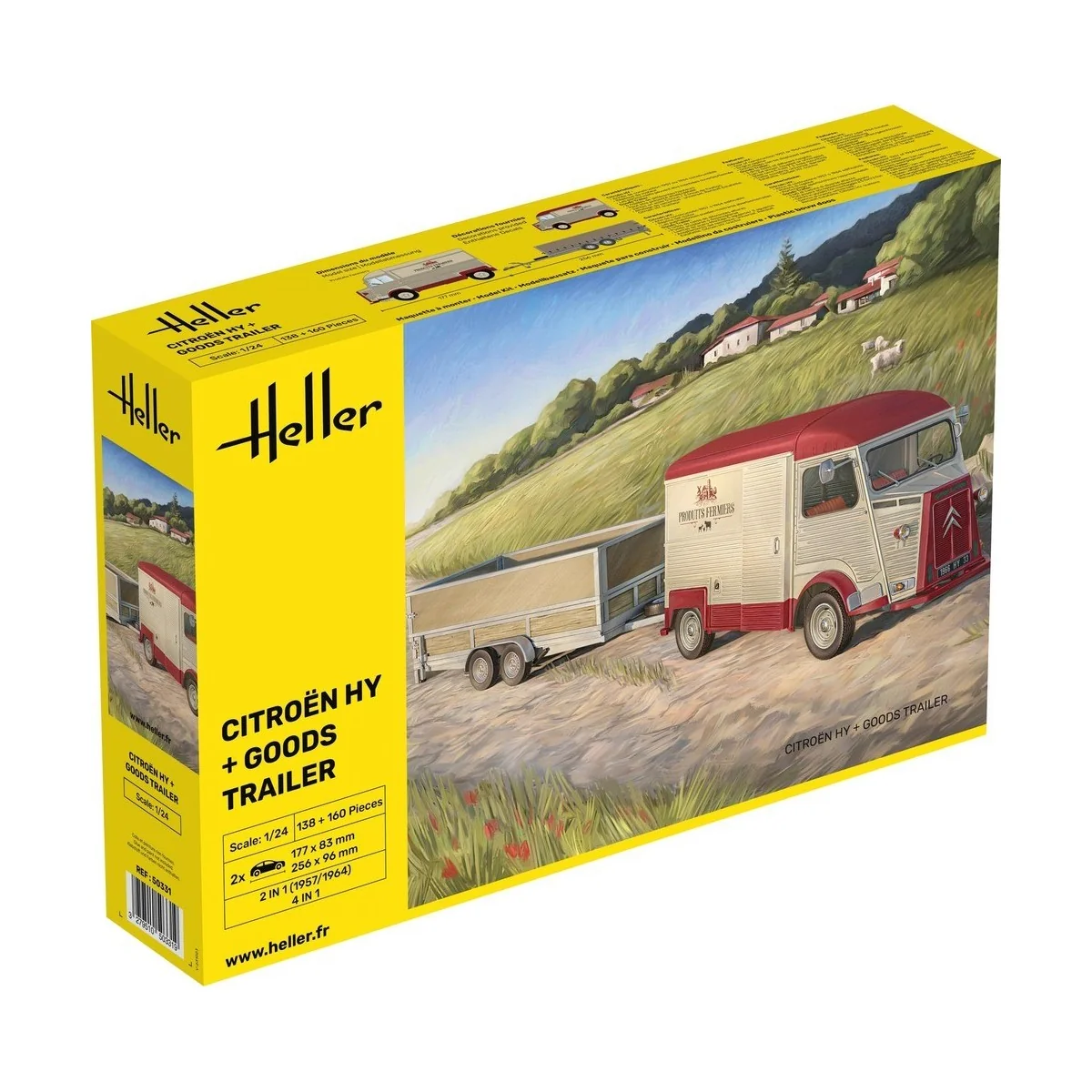 Citroën HY + remorque 1/24 Heller Heller HEL-50331 - 1 Citroën HY + remorque 1/24 Heller Heller HEL-50331 - 1
