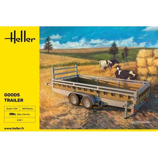 HEL-80778-Remorque routière à marchandises 1/24 Heller