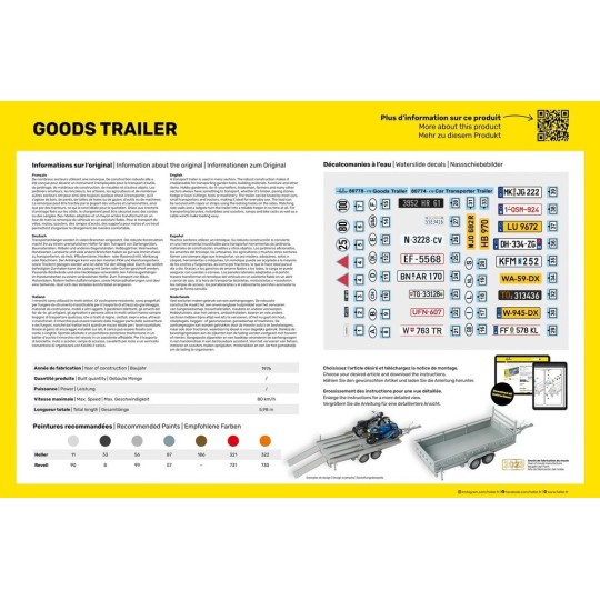 HEL-80778-Remorque routière à marchandises 1/24 Heller - HEL-80778