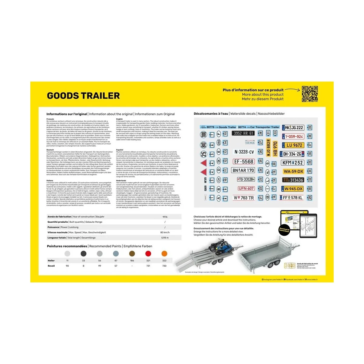 Remorque routière à marchandises 1/24 Heller Heller HEL-80778 - 6
