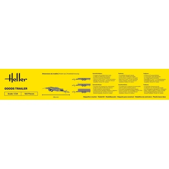 HEL-80778-Remorque routière à marchandises 1/24 Heller