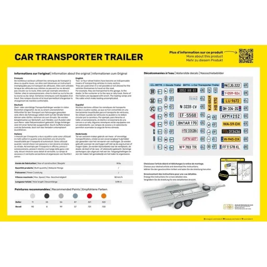 HEL-80774-1/24 Heller Car Carrier Trailer - HEL-80774