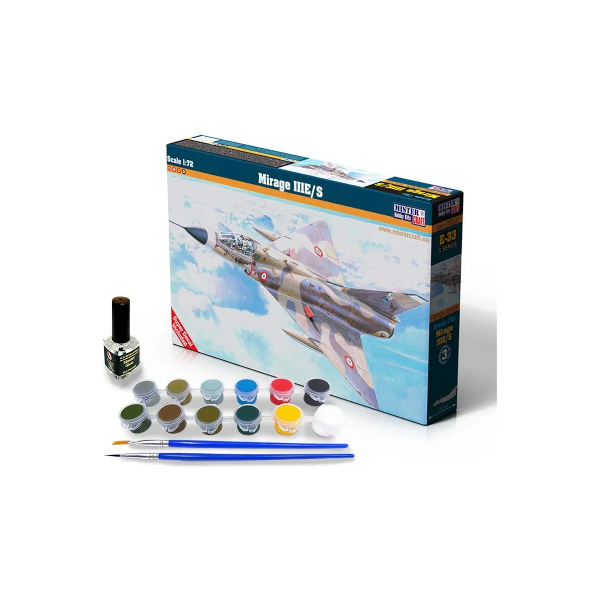 Mirage III 1/72 Mister Craft + colle et peintures Hobby Boss 050337 - 1