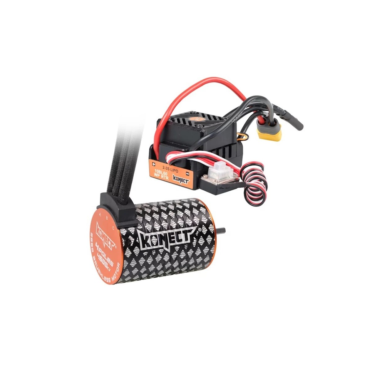 Combo brushless 1/10 ESC 60A WP + moteur 4P 3650SL 4600KV Konect Hobbytech KN-COMBO-D4 - 1
