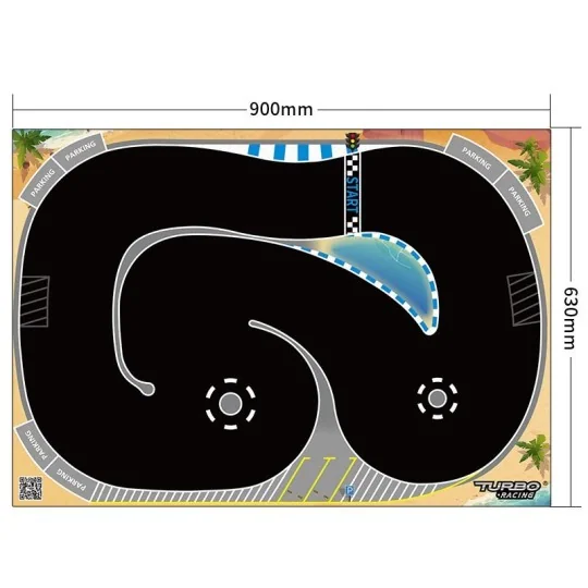 TB-760260-Piste spéciale Drift pour Turbo Racing Micro Rally 1/76 (63x90 cm) - TB-760260