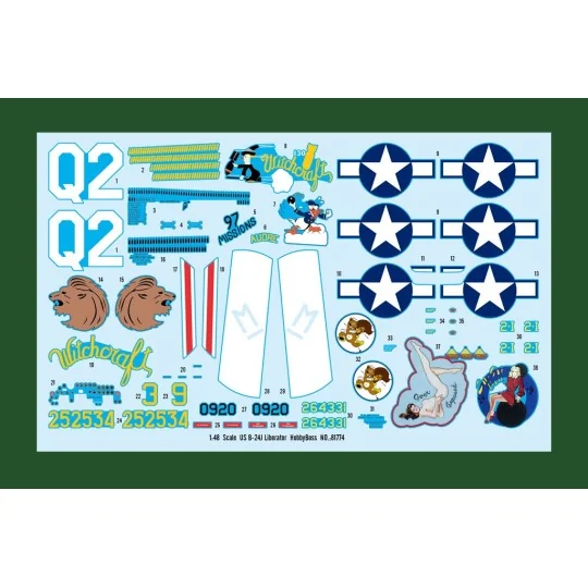 HB81774-Maquette américaine B-24J Liberator au 1/48 par Hobby Boss