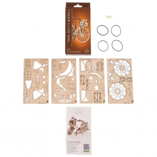 Bicyclette hollandaise Puzzle 3D bois UGEARS UGEARS UG-70251 - 6 UG-70251-Bicyclette hollandaise Puzzle 3D bois UGEARS - UG-70251