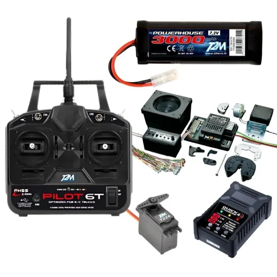 T3425C1-Pack Camion Expert Radio Pilot 6T + MFU MFC-03 + Chargeur + Batterie Nimh + Servo T2M