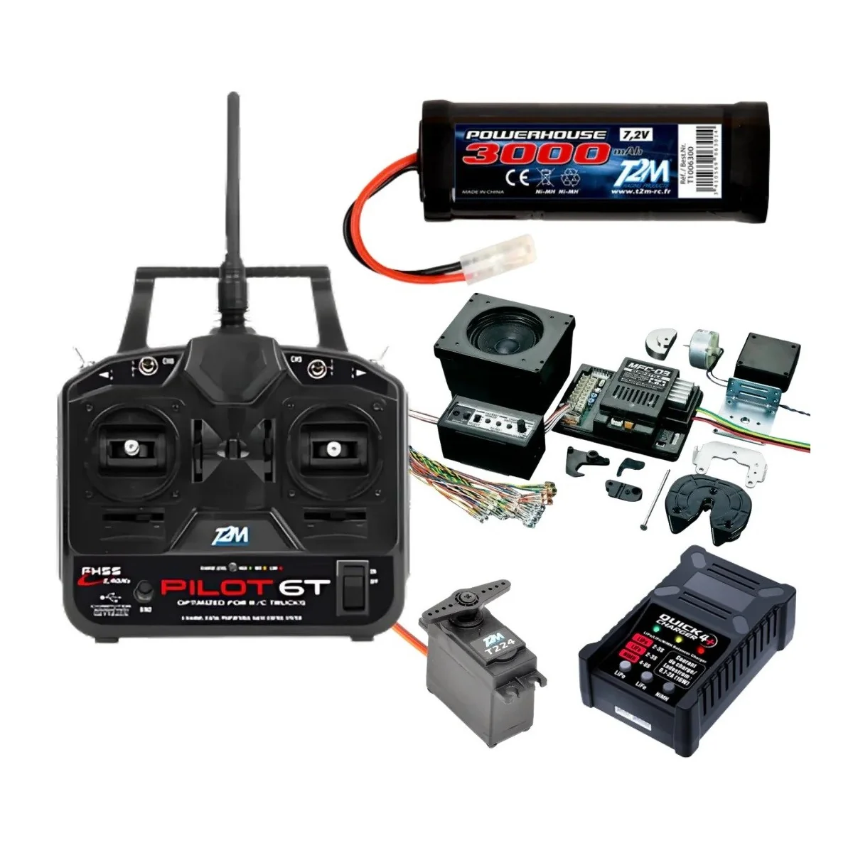 Pack Camion Expert Radio Pilot 6T + MFU MFC-03 + Chargeur + Batterie Nimh + Servo T2M T2M T3425C1 - 1