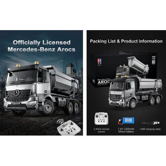 Mercedes Benz Arocs RC Dump Truck - T2M T2M T805 - 5 T805-Mercedes Benz Arocs RC Dump Truck - T2M - T805