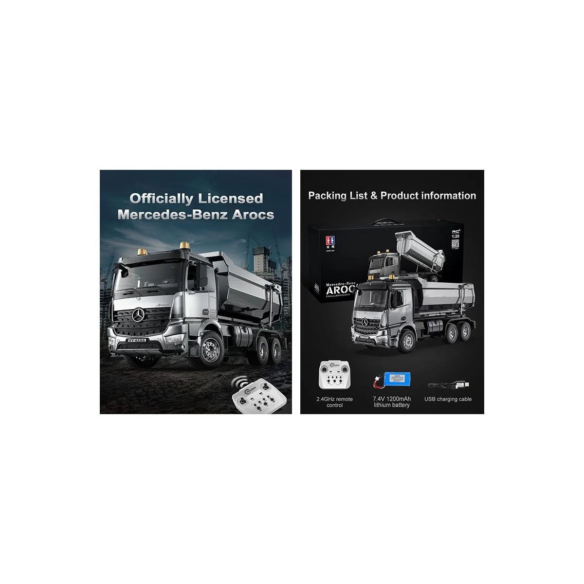 Mercedes Benz Arocs RC Dump Truck - T2M T2M T805 - 5 Mercedes Benz Arocs RC Dump Truck - T2M T2M T805 - 5