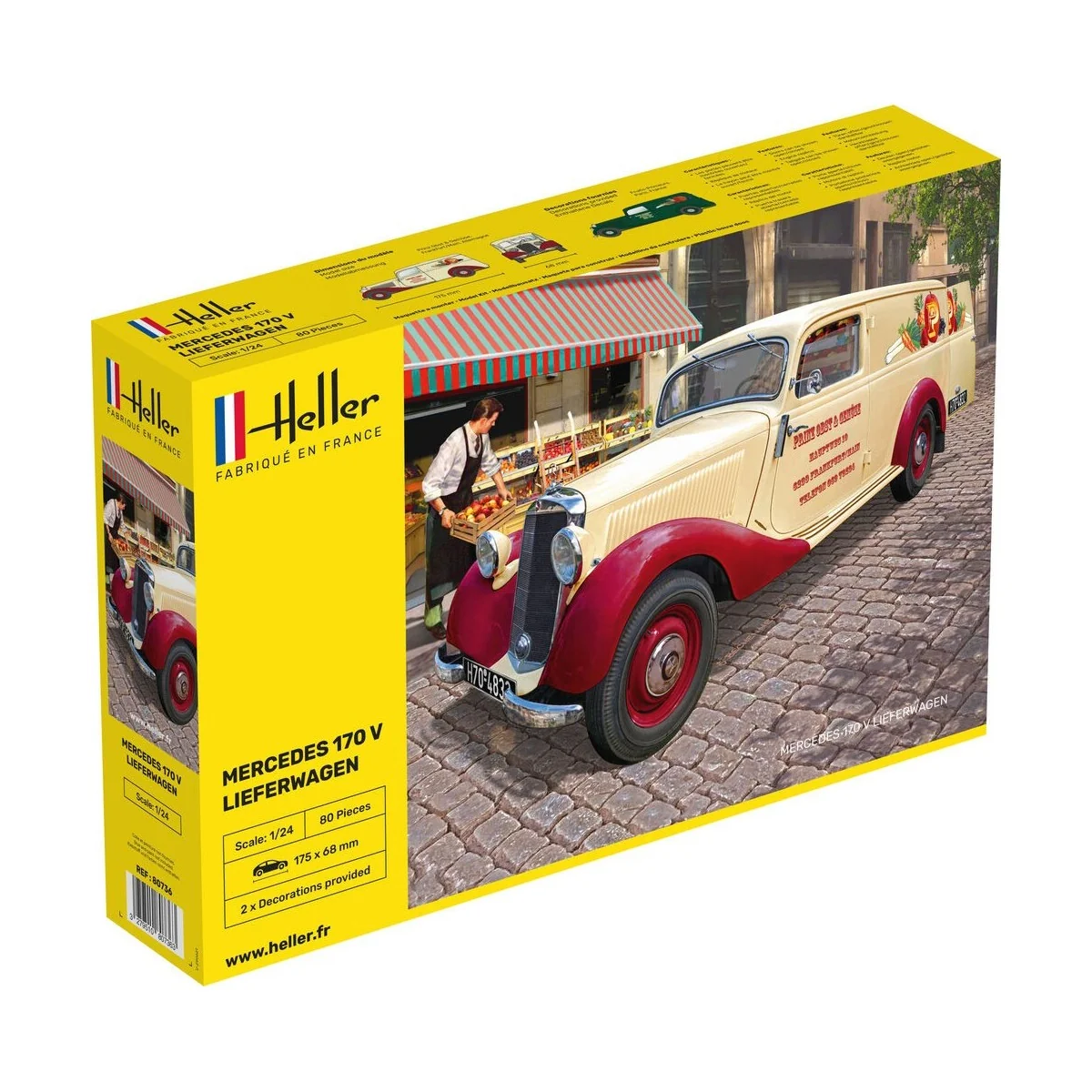 Mercedes 170 V Lieferwagen 1/24 Heller Heller HEL-80736 - 1 Mercedes 170 V Lieferwagen 1/24 Heller Heller HEL-80736 - 1