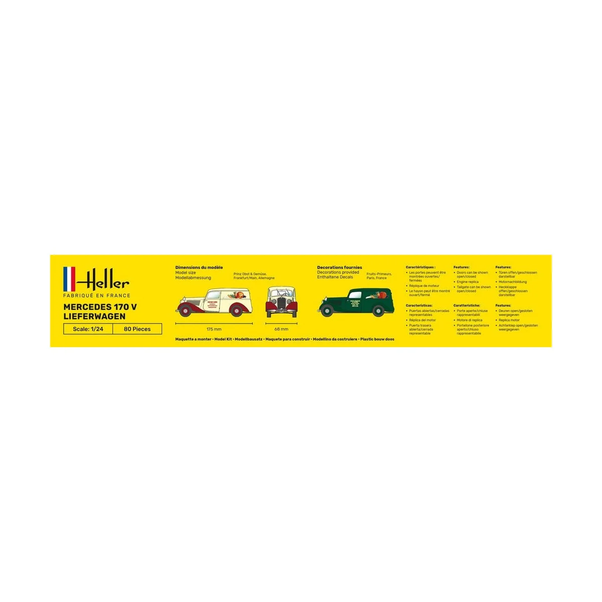 Mercedes 170 V Lieferwagen 1/24 Heller Heller HEL-80736 - 5 Mercedes 170 V Lieferwagen 1/24 Heller Heller HEL-80736 - 5