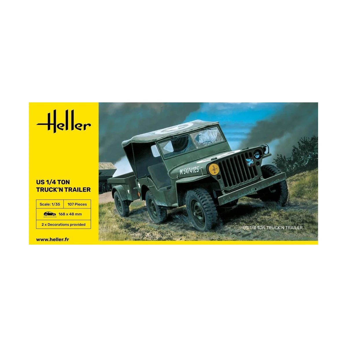 US Vehicle 1/4 Ton Truck'n Trailer 1/35 Heller Heller HEL-81105 - 2