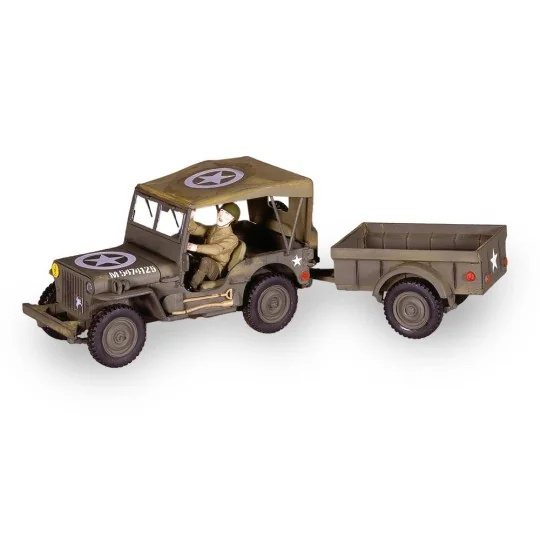 HEL-81105-Véhicule US 1/4 Ton Truck'n Trailer 1/35 Heller - HEL-81105