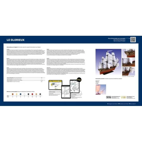 HEL-80889-Boat Le Glorieux 1/150 Heller