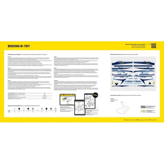 HEL-80452-Boeing B-707 Air France 1/72 Heller