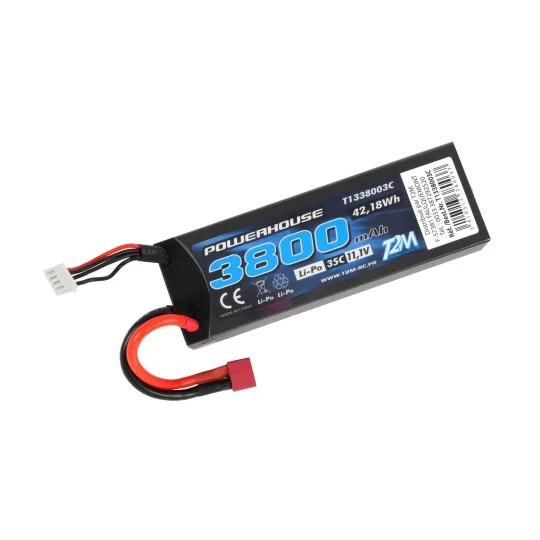 Li-Po 3S 11.1V 3800mAh 35C Case (Dean) T2M T2M T1338003C - 1 T1338003C-Li-Po 3S 11.1V 3800mAh 35C Case (Dean) T2M - T1338003C