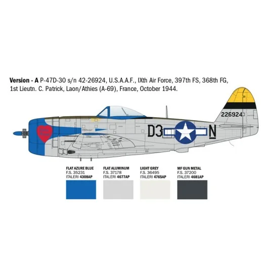 Avion P-47D Thunderbolt (Europe) 1/48 Italeri Italeri I2835 - 4 I2835-Avion P-47D Thunderbolt (Europe) 1/48 Italeri - I2835