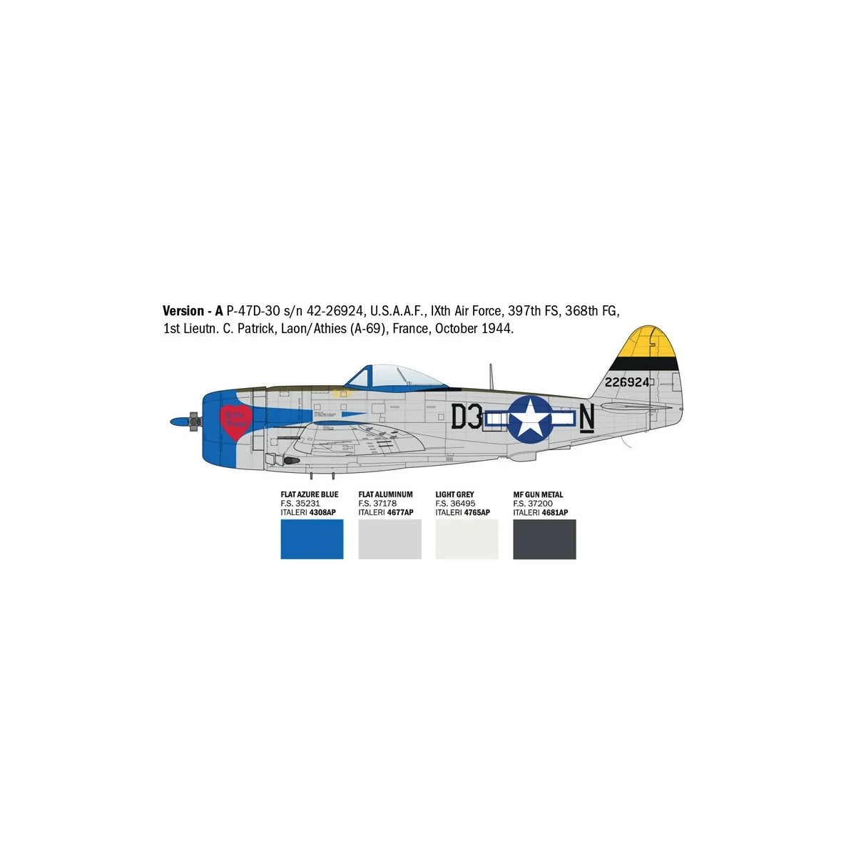 Avion P-47D Thunderbolt (Europe) 1/48 Italeri Italeri I2835 - 4 Avion P-47D Thunderbolt (Europe) 1/48 Italeri Italeri I2835 - 4