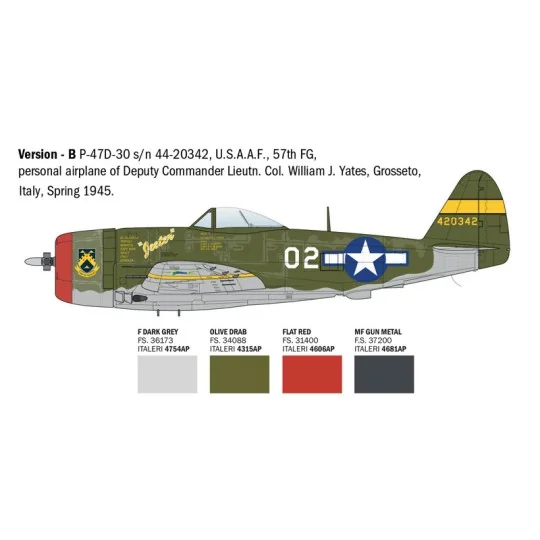 Avion P-47D Thunderbolt (Europe) 1/48 Italeri Italeri I2835 - 5 I2835-Avion P-47D Thunderbolt (Europe) 1/48 Italeri - I2835