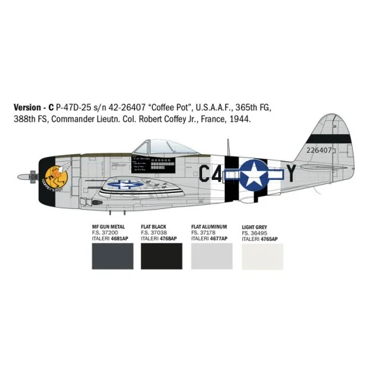 Avion P-47D Thunderbolt (Europe) 1/48 Italeri Italeri I2835 - 6 I2835-Avion P-47D Thunderbolt (Europe) 1/48 Italeri - I2835