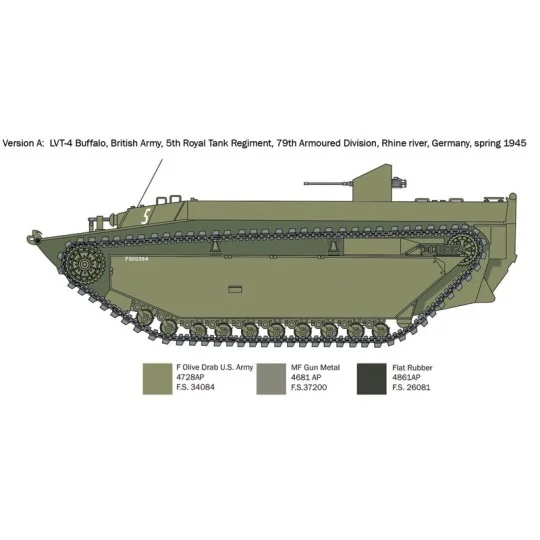 1/35 Italeri Water Buffalo LVT-4 Tank Italeri I6752 - 4 I6752-1/35 Italeri Water Buffalo LVT-4 Tank - I6752
