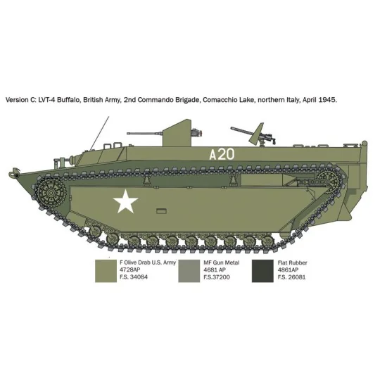 1/35 Italeri Water Buffalo LVT-4 Tank Italeri I6752 - 6 I6752-1/35 Italeri Water Buffalo LVT-4 Tank - I6752