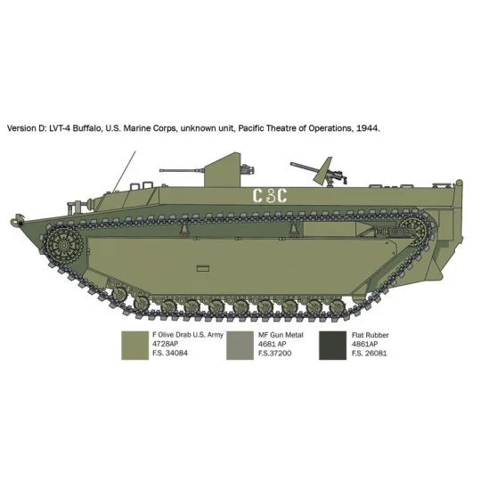 1/35 Italeri Water Buffalo LVT-4 Tank Italeri I6752 - 7 I6752-1/35 Italeri Water Buffalo LVT-4 Tank - I6752