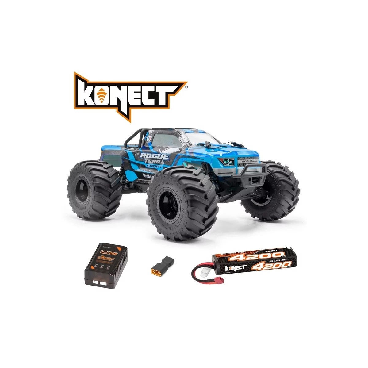 Combo Monster Rogue Terra Sport Brushless 4x4 1/10 RTR + Lipo/Chargeur HobbyTech Hobbytech 1.ROGT.SP.XX-PACK - 1
