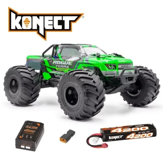 1.ROGT.SP.XX-PACK-Combo Monster Rogue Terra Sport Brushless 4x4 1/10 RTR + Lipo/Chargeur HobbyTech
