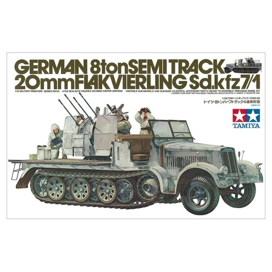 35050-Semi-chenillé allemand Sd.Kfz. 7/1 Flakvierling 20 mm 1/35 Tamiya - 35050