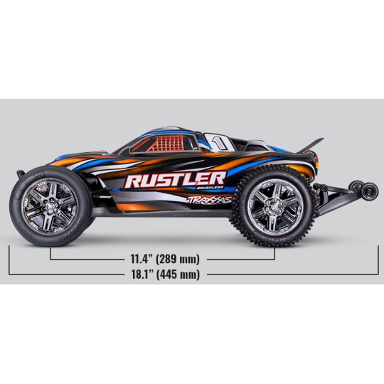 TRX-37354-4-Rustler BL-2S Clipless 4x2 Orange 1/10 RTR Traxxas - TRX-37354-4