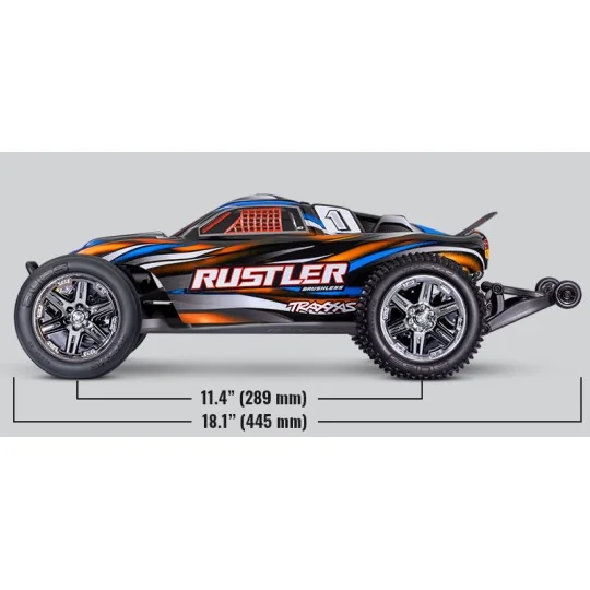 Rustler BL-2S Clipless 4x2 Orange 1/10 RTR Traxxas Traxxas TRX-37354-4 - 19 TRX-37354-4-Rustler BL-2S Clipless 4x2 Orange 1/10 RTR Traxxas - TRX-37354-4